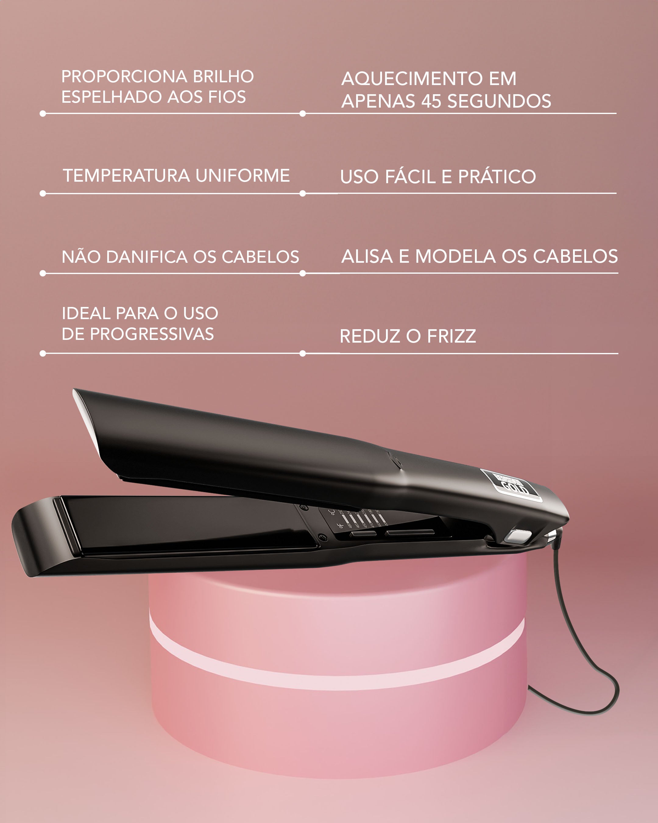 Plancha de Cabello Fashion Gold - Stylist Blacktitan Ultra