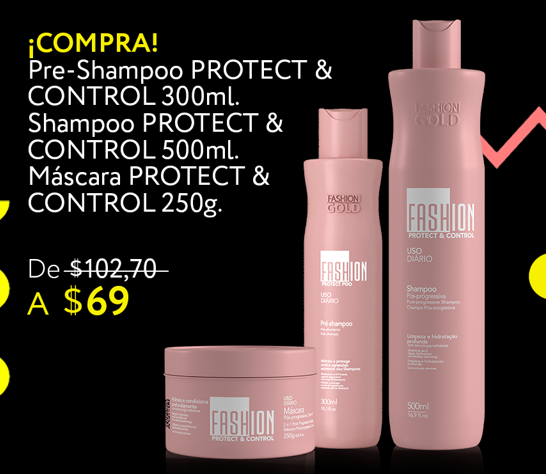 Kit Pre-Shampoo Protect 300ml + Shampoo Protect 500ml + Mascara Protect 250gr